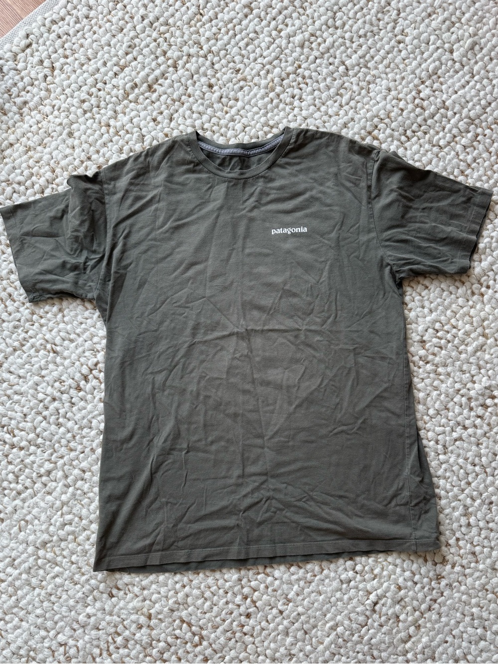 Patagonia Olive Green Men’s Crewneck Short Sleeve Tee - L
